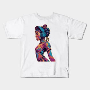 Girl with Headphones Kids T-Shirt